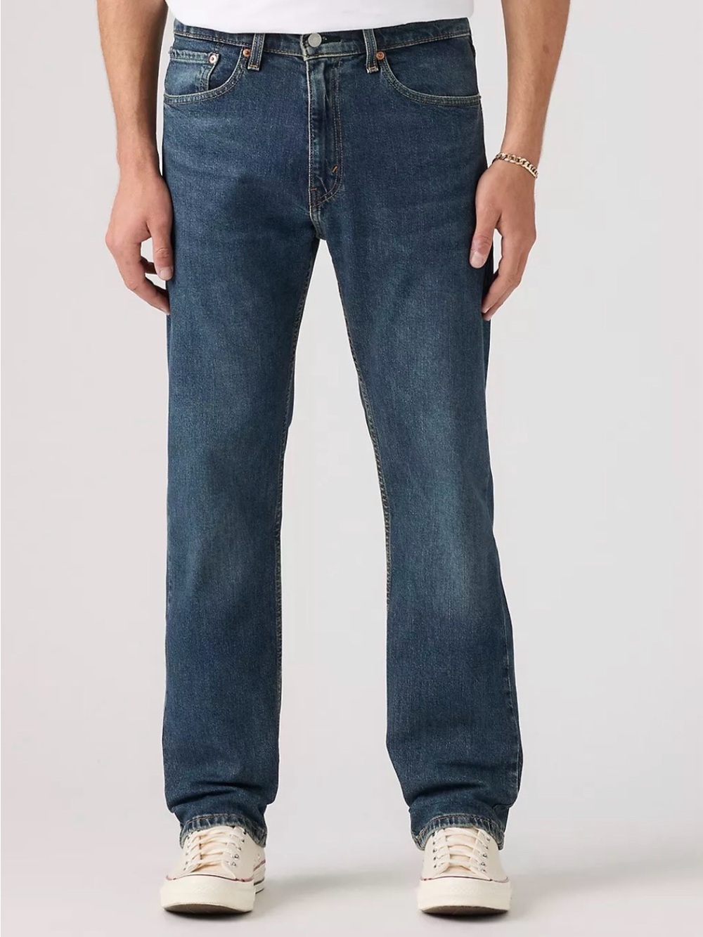 Levi's Men’s 505 Straight-Leg Jeans in Washed Indigo 33X32